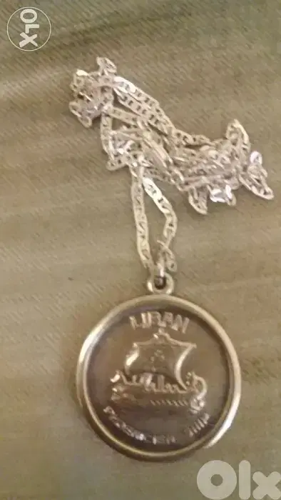 Lebanon Memorial Pendant with the Phencian ship & Silver neckless