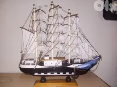 Decorative wooden ship  30*30cm