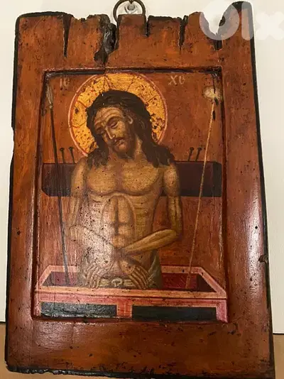 rare antique 18th century pieta icon