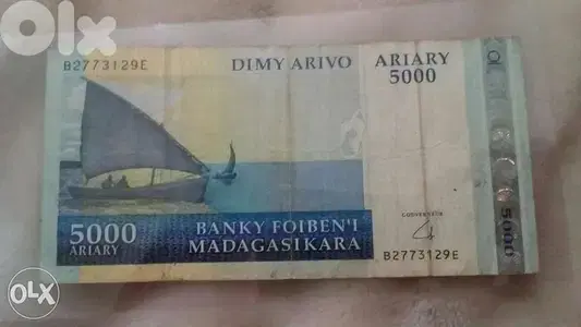 Madagaskar Island Bank note عملة جزيرة مدغشفر في المحيطةالهندي