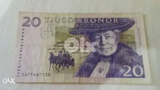 Sweden Kronor banknote Memorialعملة ورقية دولة السويد