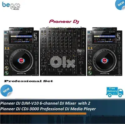 Pioneer DJ DJM-V10 Mixer & (2 ) Pioneer DJ CDJ-3000 Media Player