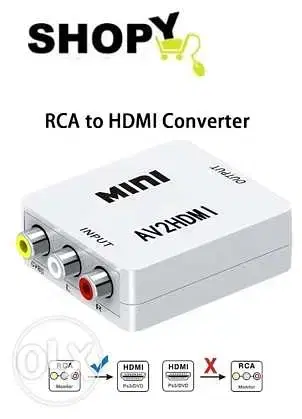 Converter Adapter, 1080p Video Upscaler HD, AV2HDMI