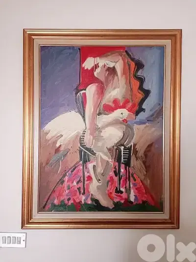 Oil painting on canvas by Missak Terzian 1987( Le tapis rose)