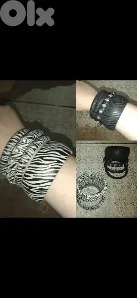 bracelet set of 4 bracelets 2 pattern with strass