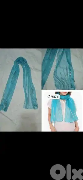 scarf blue with silver scarf
