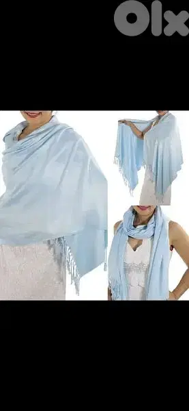 scarf light blue scarf tassel 60*150cm
