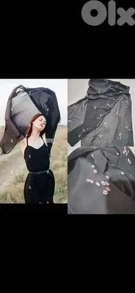 black florel pink scarf 40*160cm