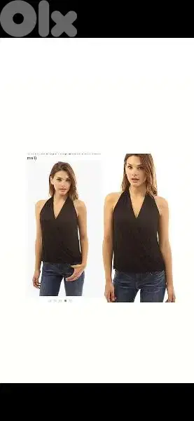 top halter neck lycra bas aswad s to xxL terke