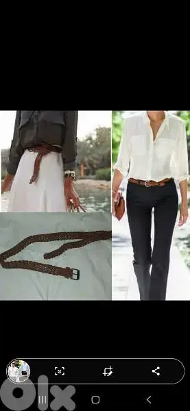 belt braided  belt brown