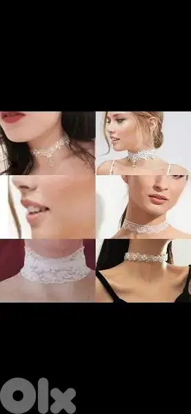 necklace choker white lace