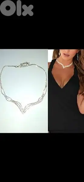 necklace all strass gold tone