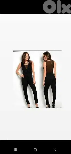 jumpsuit black sheer back full lycra s to xxL