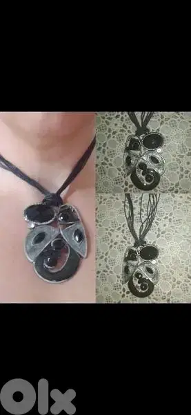 vintage necklace metal black