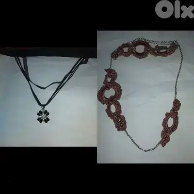 necklace vintage necklaces crochet or black stripes