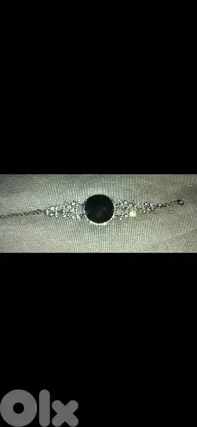 bracelet strass with big black stone
