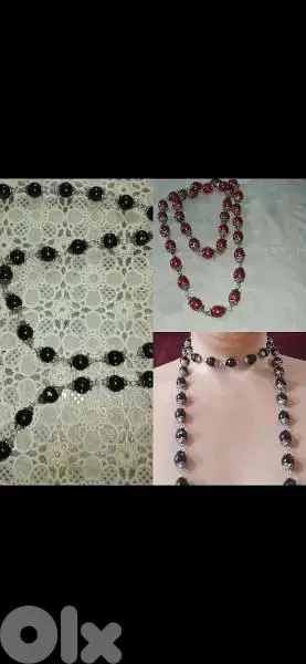 necklace vintage long necklace available red/black