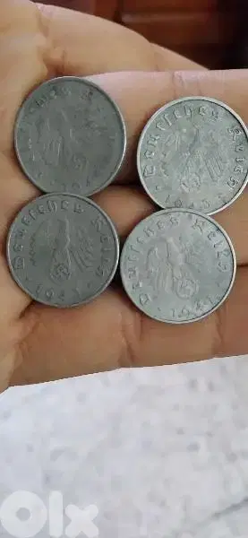 Nazi German WW II Set of Four Coins  years 1939_1945
