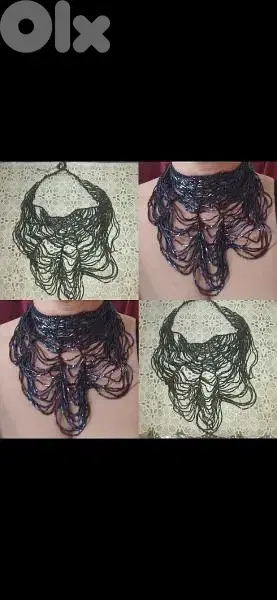 vintage black sparkly sequins spider web
