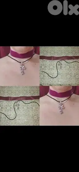 necklace 2 pcs choker and necklace purple