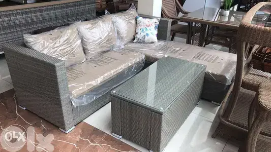 rattan corner set