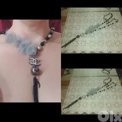 necklace 3a2ed ma3 farro grey/aswad