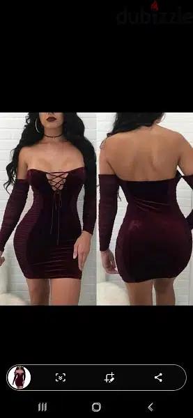 dress burgundy lace up front s to xxL terke