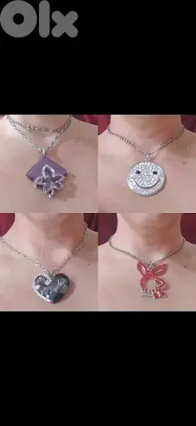 necklace strass with chain