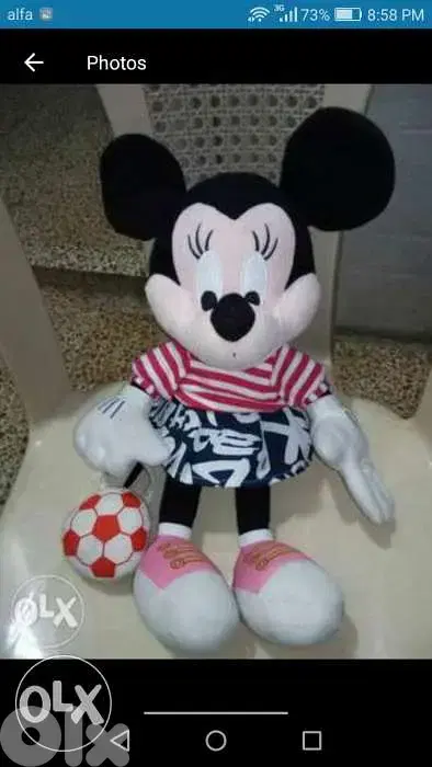 MINNIE MOUSE Plush as new, 43 Cm DISNEY wearing stuffed large Toy=15$