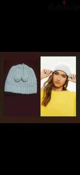 wool hat beige with shiny colour