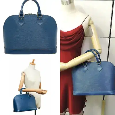 bag Copy LV Epi Alma blue big size used onc