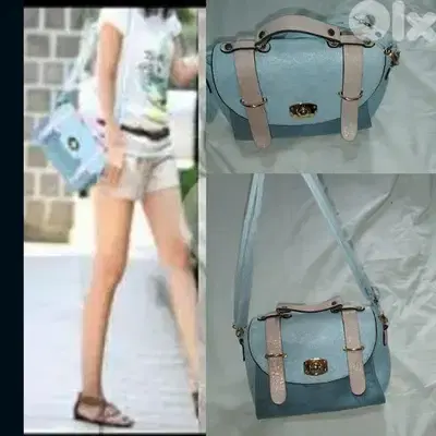cross bag blue with pink high quality medium size