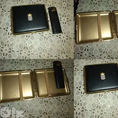 case holder with lighter vintage black