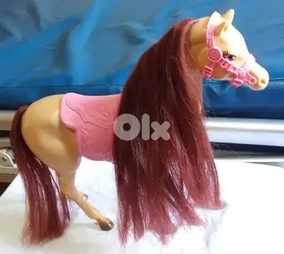 BARBIE HORSE Original plastic great Mattel toy red hair+Horse 2pcs=20$