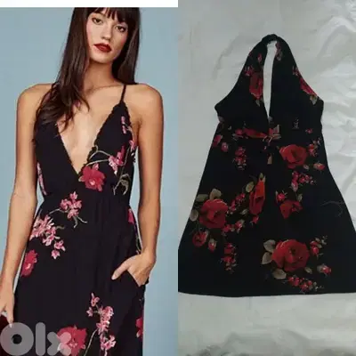 dress m to xxl black with red roses prints turkey