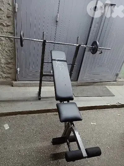 adjustable Bench with Rack axes & weights 03027072  GEO SPORTS
