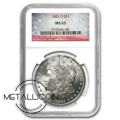 1885 American Silver Morgan Dollar Coin MS-63 (NGC Certified)