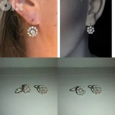 earrings silver tone  2= 15$