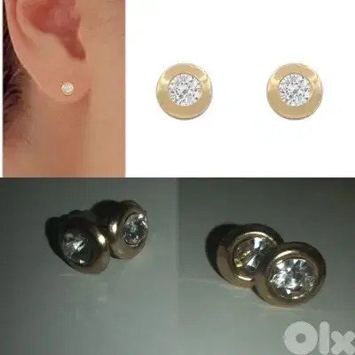 earrings round studs earrings 2 sizes