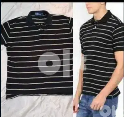 men t-shirt Polo ralph lauren original black striped beige m to xxL