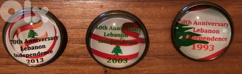 3 pins 50th 60th and 70th Lebanon Independence