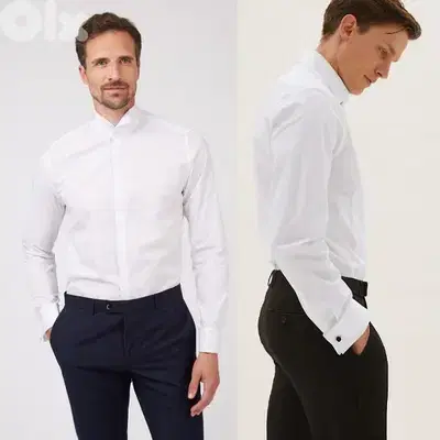 men white shirt double cuff wing collar m to xxL