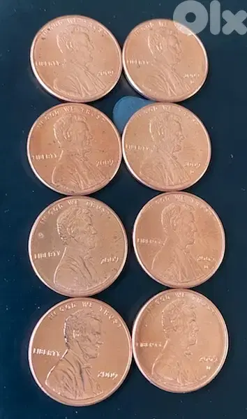 مجموعة تذكارية اميركية ١٠٠ سنة من اصدار اول سنت لينكولن سنة ٢٠٠٩