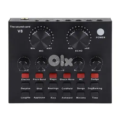 V8-Live Sound Card, Audio Mixer USB External Sound Card tiktok youtube