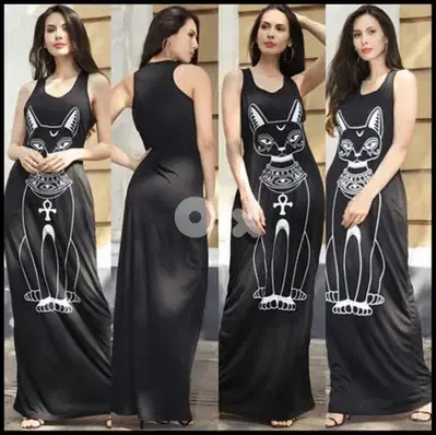 dress black print on long s to xxL