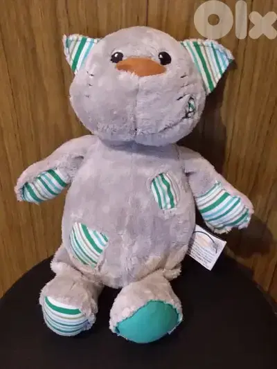 QUIRON CAT gray & green PLUSH great FAMOSA toy, height 40 Cm=12$