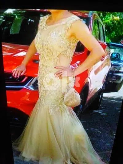 Golden bridemade dress 38 40 size2