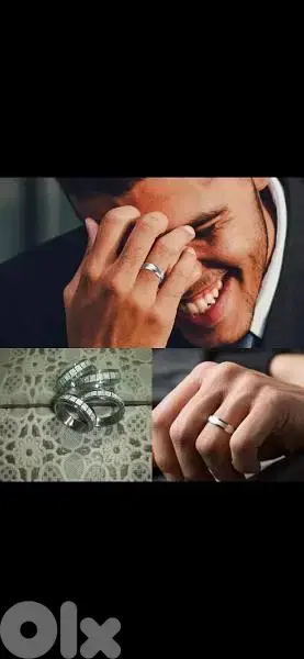 خاتم رجالي ستانلس ستيل بس لون فضي