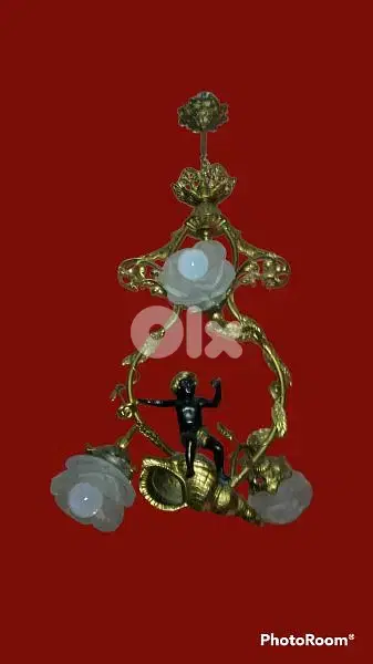 Lustre Francais en bronze dore ancien