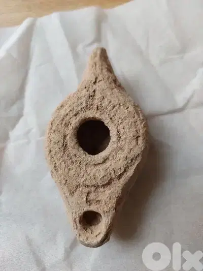 Ancient Terracotta clay  Roman Oil Lamp in third century CE